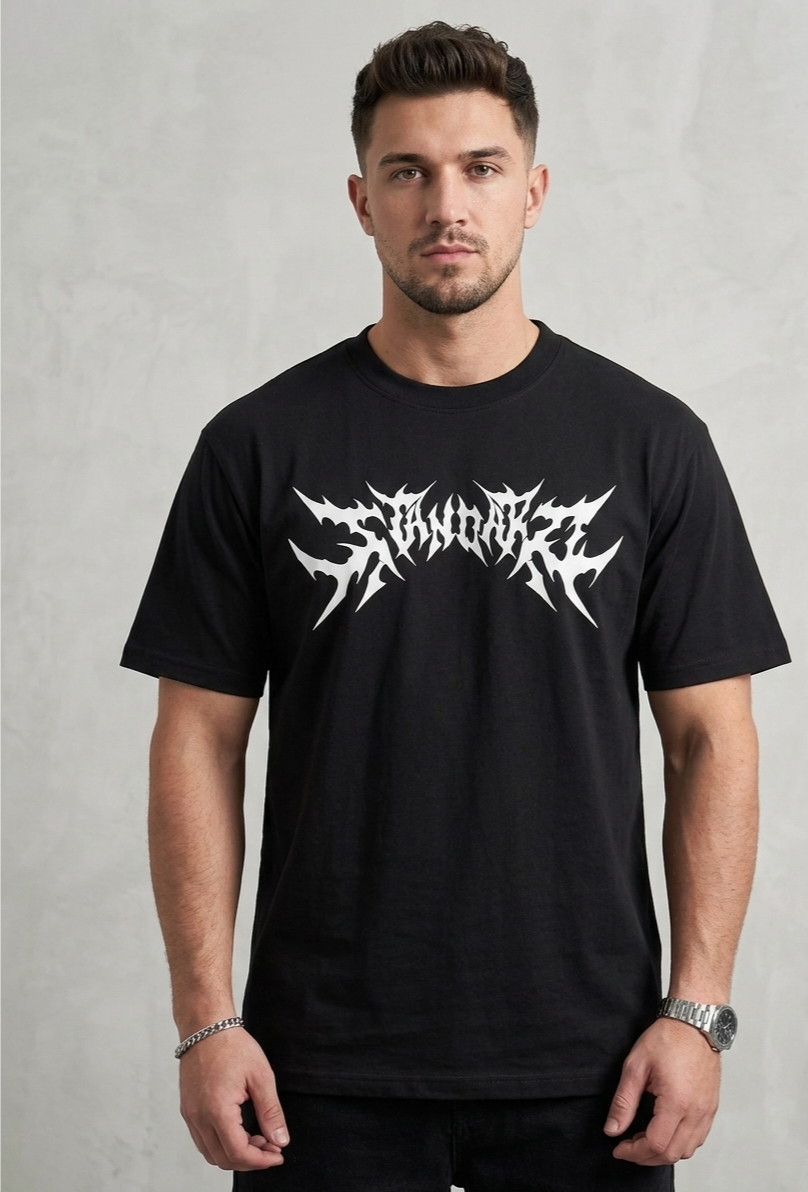 "Demon Back" Graphic Drop Shoulder Tee (BLACK)
