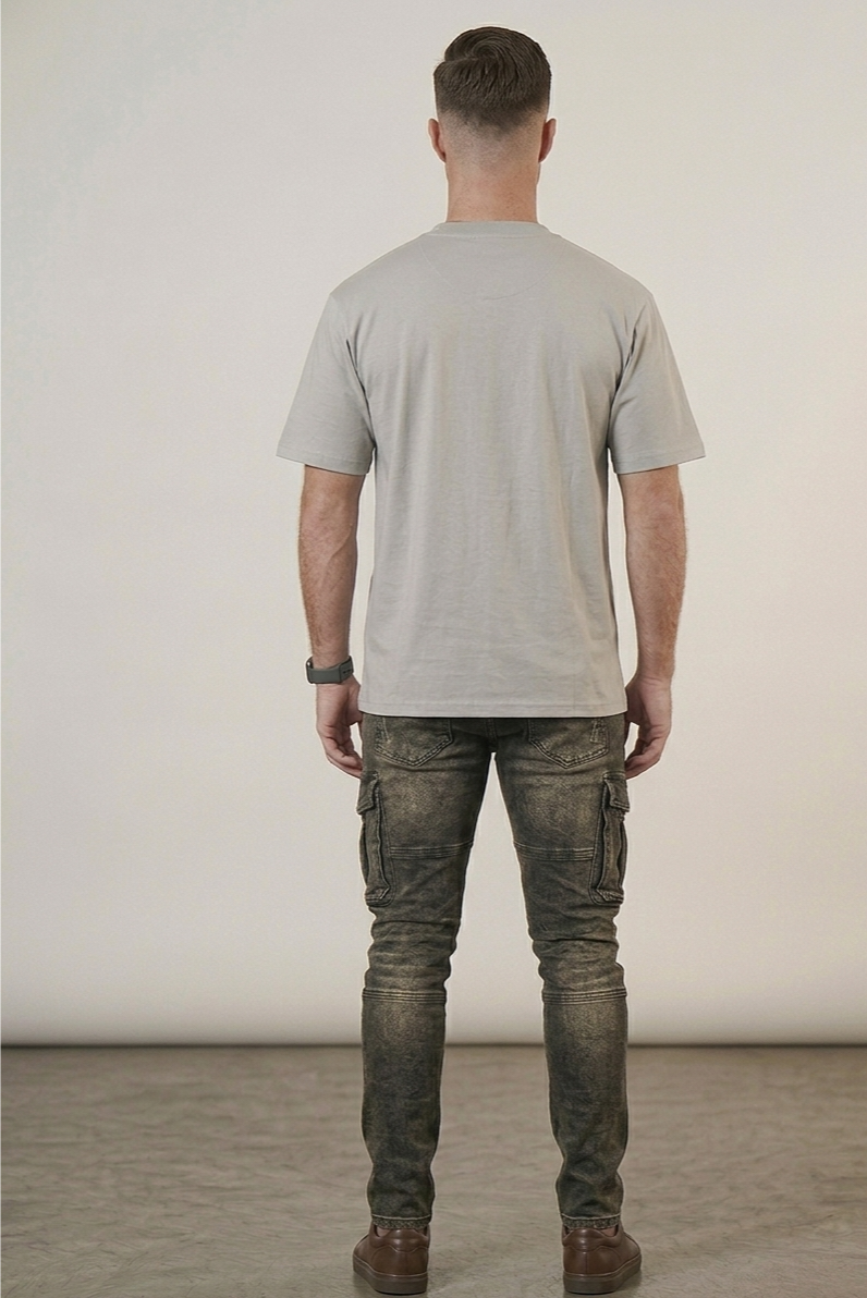 "Blessed" Graphic Tee – Premium Grey Gothic Font Streetwear T-Shirt