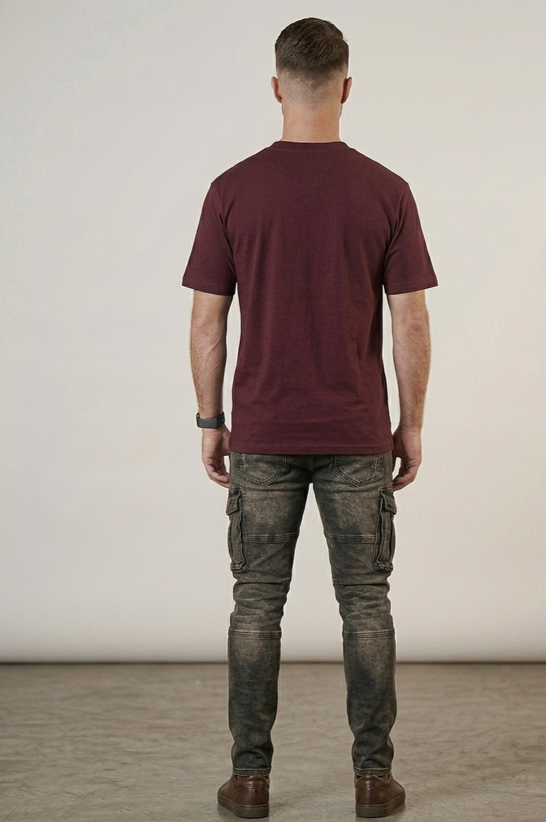 "Blessed" Graphic Tee – Premium Maroon Font Streetwear T-Shirt