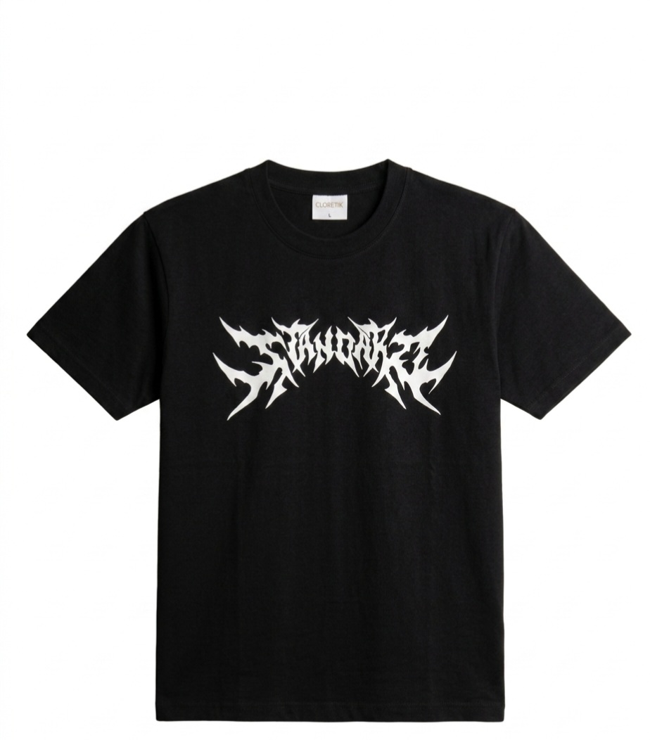 "Demon Back" Graphic Drop Shoulder Tee (BLACK)