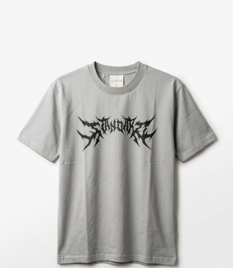 "Demon Back" Graphic Drop Shoulder Tee (GREY)
