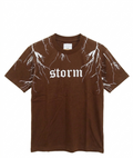 "Storm" Lightning Graphic Tee – Premium Brown Gothic Streetwear T-Shirt