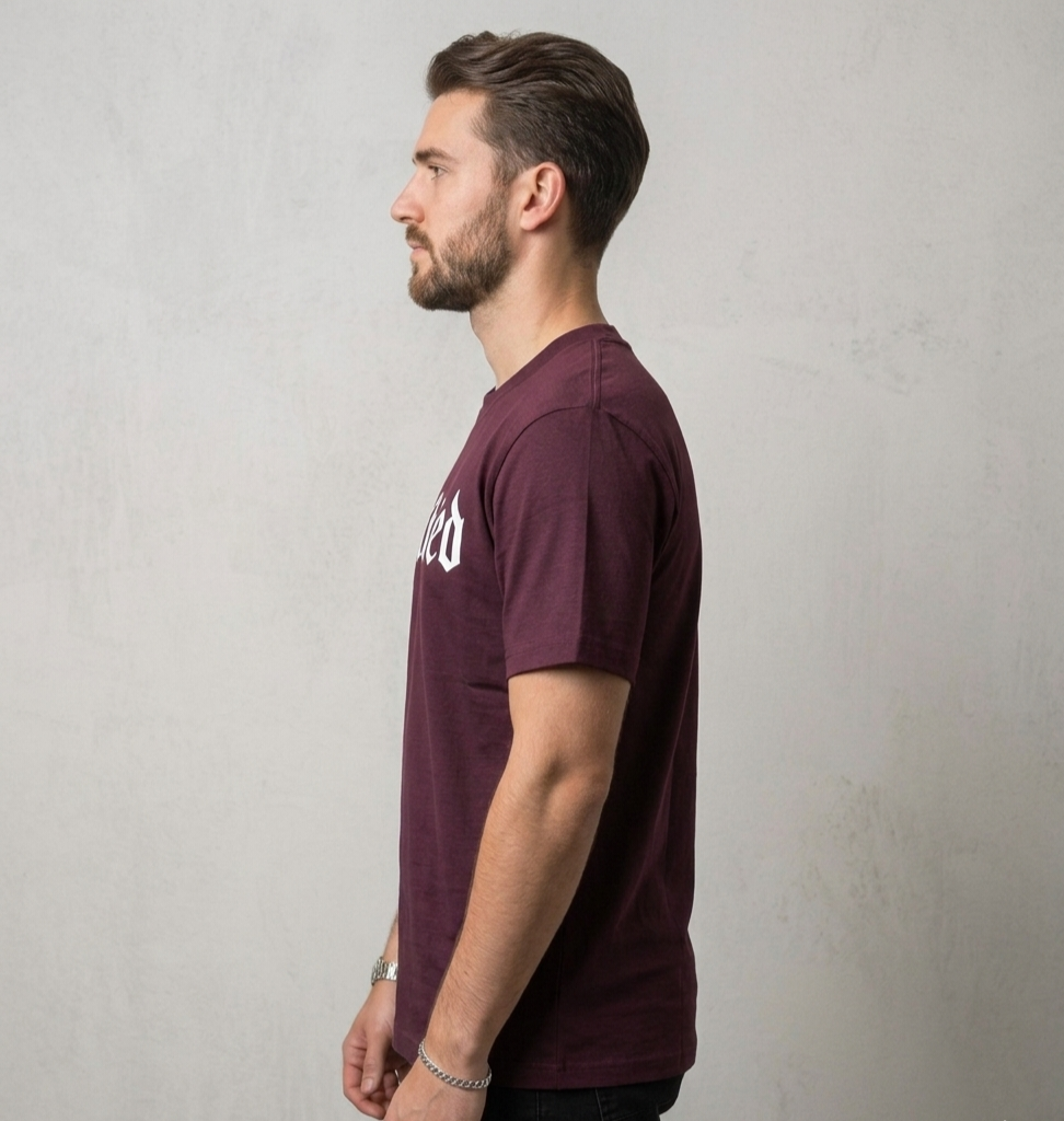 "Blessed" Graphic Tee – Premium Maroon Font Streetwear T-Shirt