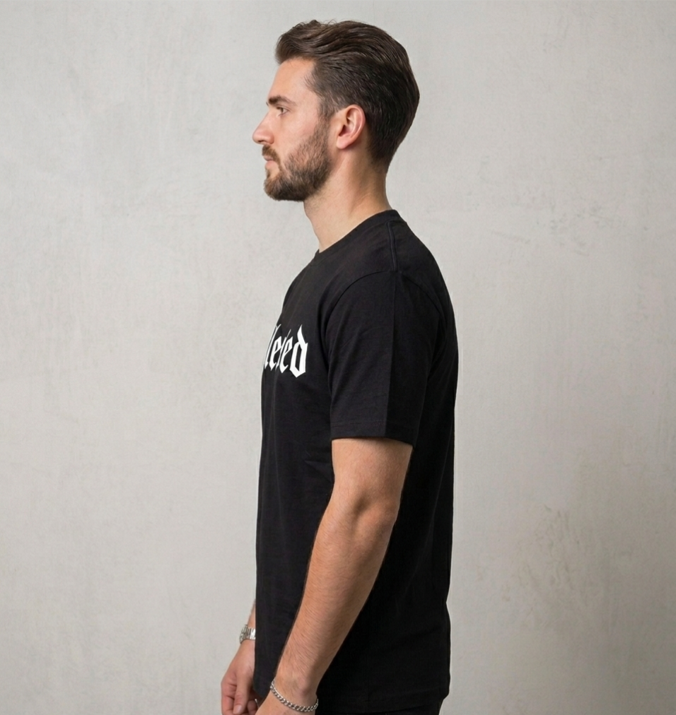 "Blessed" Graphic Tee – Premium Black Gothic Font Streetwear T-Shirt