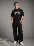 "Demon Back" Graphic Drop Shoulder Tee (BLACK)
